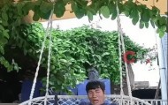 男子坐家中院子吊椅上刷手机，剧毒银环蛇突然从天而降掉身上……