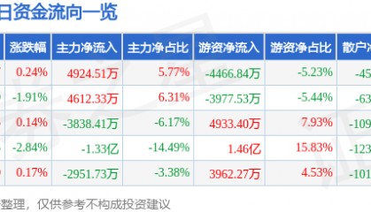 股票行情快报：金山办公（688111）5月20日主力资金净买入4924.51万元