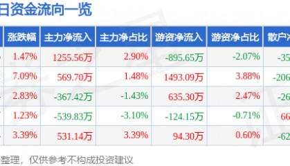 股票行情快报：华闻集团（000793）2月11日主力资金净买入1255.56万元